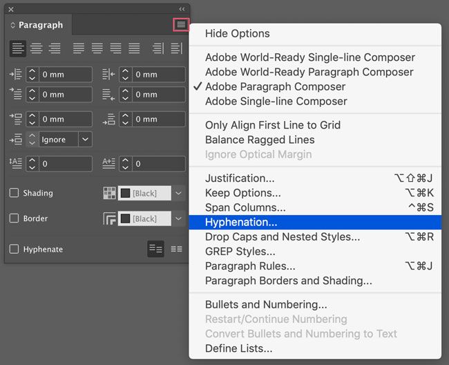 How to Remove Hyphens from Capitalised Words, Last Words or Across Columns in InDesign